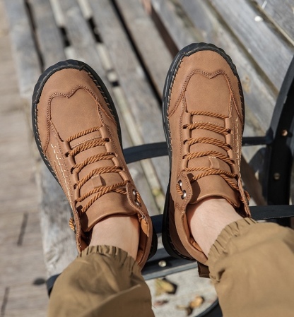 ⏰Last Day! 45% OFF 🔥HIKER®Men's Genuine Leather Outdoor Waterproof Orthopedic Walking Shoes