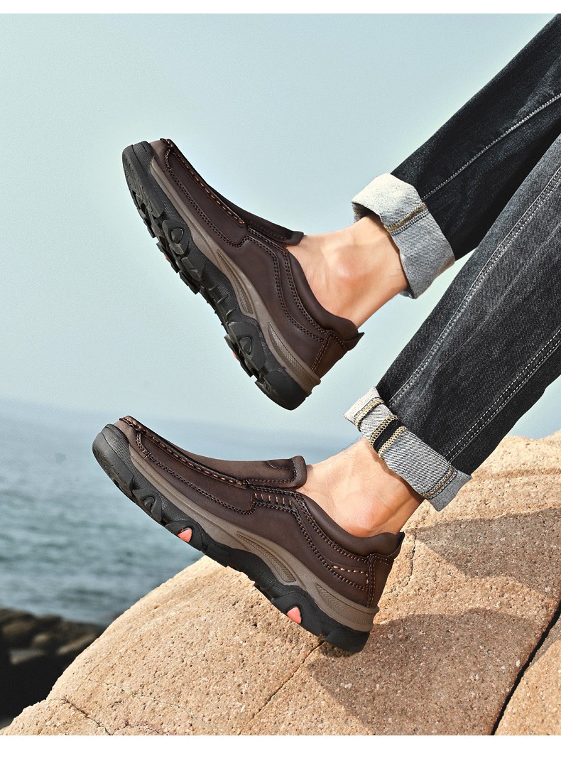 ⏰Last Day! 45% OFF 🔥HIKER®Men's Genuine Leather Outdoor Waterproof Orthopedic Walking Shoes