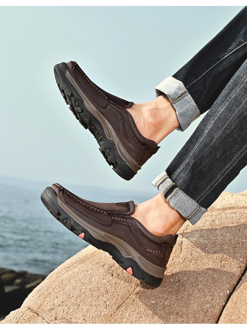 ⏰Last Day! 45% OFF 🔥HIKER®Men's Genuine Leather Outdoor Waterproof Orthopedic Walking Shoes