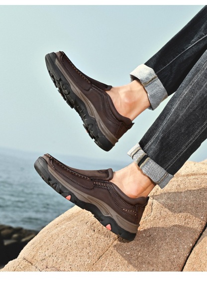 ⏰Last Day! 45% OFF 🔥HIKER®Men's Genuine Leather Outdoor Waterproof Orthopedic Walking Shoes