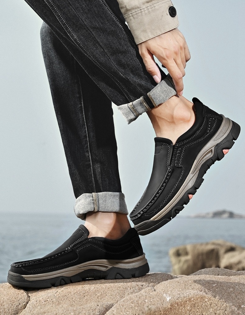 ⏰Last Day! 45% OFF 🔥HIKER®Men's Genuine Leather Outdoor Waterproof Orthopedic Walking Shoes