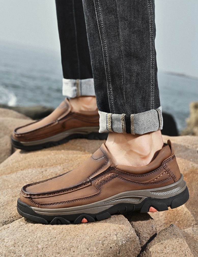 ⏰Last Day! 45% OFF 🔥HIKER®Men's Genuine Leather Outdoor Waterproof Orthopedic Walking Shoes