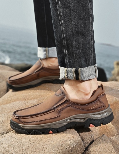 ⏰Last Day! 45% OFF 🔥HIKER®Men's Genuine Leather Outdoor Waterproof Orthopedic Walking Shoes