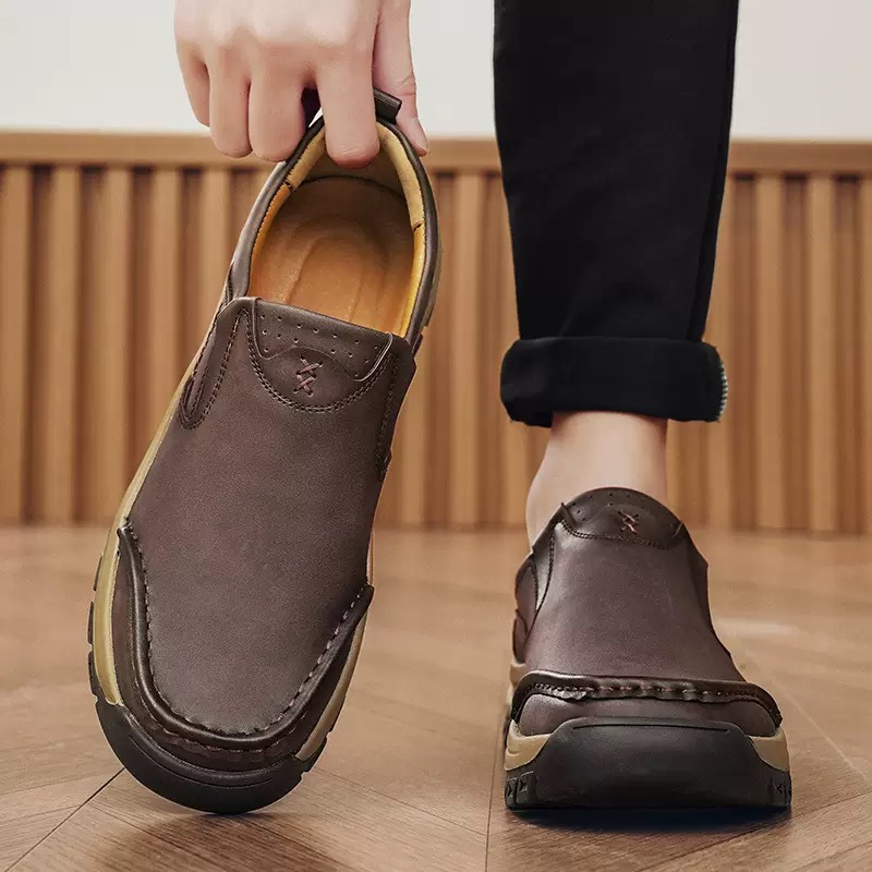 ⏰Last Day! 45% OFF 🔥HIKER®Men's Genuine Leather Outdoor Waterproof Orthopedic Walking Shoes