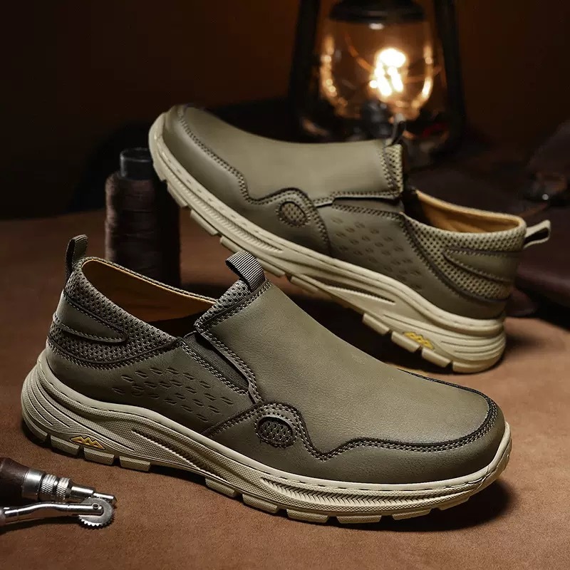 ⏰Last Day! 45% OFF 🔥HIKER®Men's Genuine Leather Outdoor Waterproof Orthopedic Walking Shoes