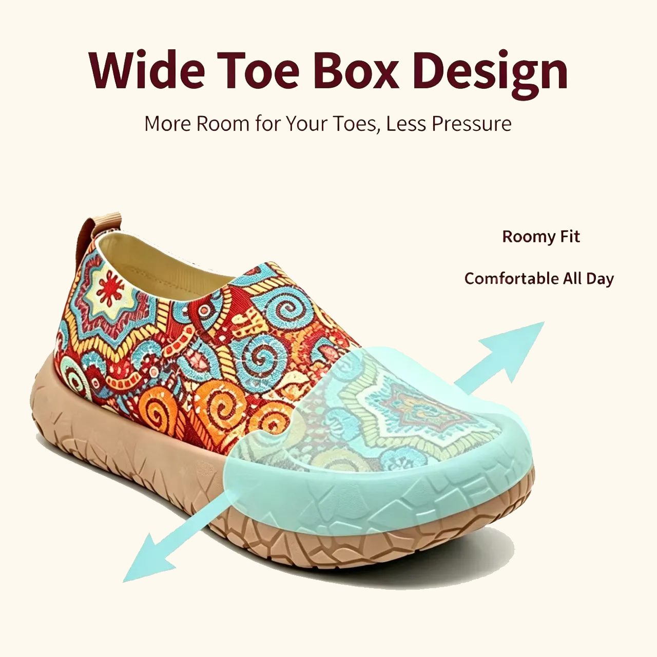 WIDERFIT® — Wide-Fit Knit Slip-On Hiking Shoes with Rubber Sole