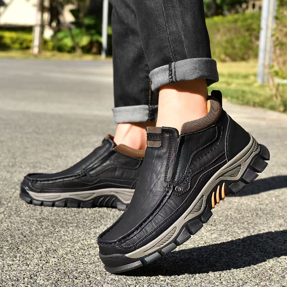 GARB Mens Handmade Genuine Leather Watreproof Orthopedic Boots 