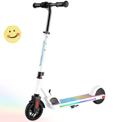 SANOPY Electric Scooter for Kids Ages 6-14, Adjustable Speed & Height, Colorful Lights, LED Display, 150W Motor, up to 10 mph, 80 Mins Ride Time, Pink