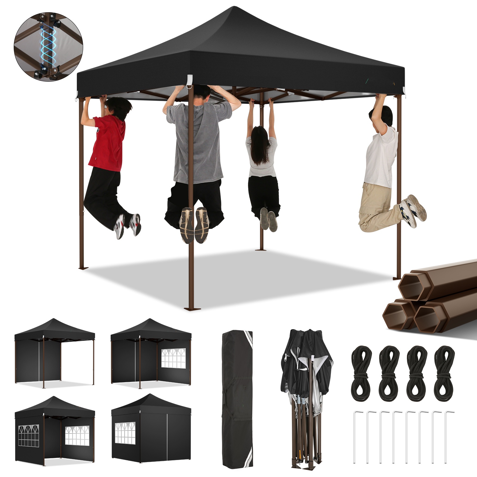 SANOPY 10x10 Heavy Duty Pop Up Canopy Tent with 4 Sidewalls, Commercia