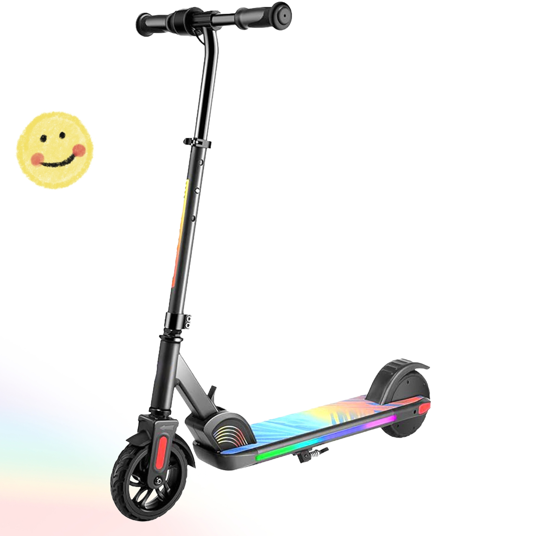 SANOPY Electric Scooter for Kids Ages 6-14, Adjustable Speed & Height, Colorful Lights, LED Display, 150W Motor, up to 10 mph, 80 Mins Ride Time, Pink