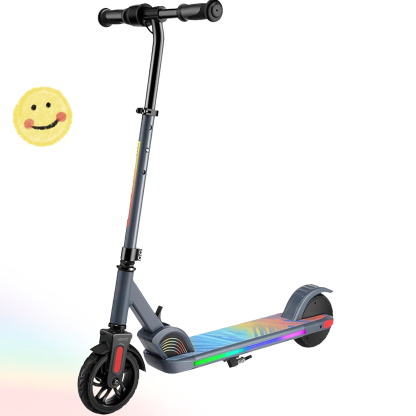 SANOPY Electric Scooter for Kids Ages 6-14, Adjustable Speed & Height, Colorful Lights, LED Display, 150W Motor, up to 10 mph, 80 Mins Ride Time, Pink
