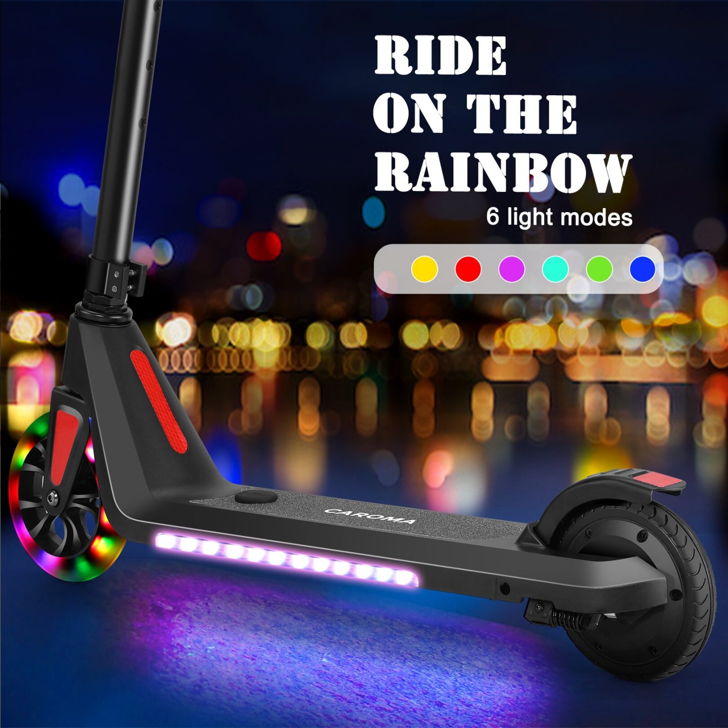 SANOPY Electric Scooter for Kids Ages 6-14 with Dynamic Lights, LED Display, 8 MPH, 80 mins Ride Time, Adjustable Handlebar Height, Lightweight Kids Electric Kick Scooter, Black
