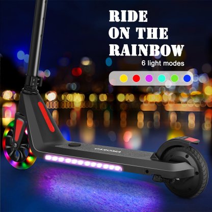 SANOPY Electric Scooter for Kids Ages 6-14 with Dynamic Lights, LED Display, 8 MPH, 80 mins Ride Time, Adjustable Handlebar Height, Lightweight Kids Electric Kick Scooter, Black