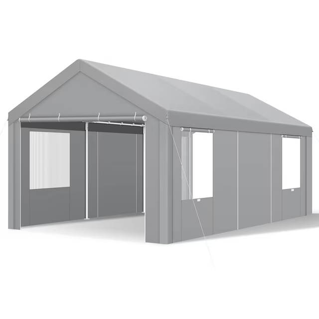 Hoteel Large Heavy Duty Carport with Steel Frame, Portable Garage Carport Wedding Tent Gazebo Big Tents Shelter with Waterproof Top Cover, All-Season Tarp