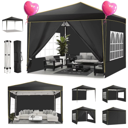 Hoteel 10'x20' Pop up Canopy Tent with 6 Removable Sidewalls, Instant Outdoor Canopy Shelter with Upgrade Raised Roof and Carry Bag