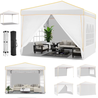 Hoteel 10'x20' Pop up Canopy Tent with 6 Removable Sidewalls, Instant Outdoor Canopy Shelter with Upgrade Raised Roof and Carry Bag