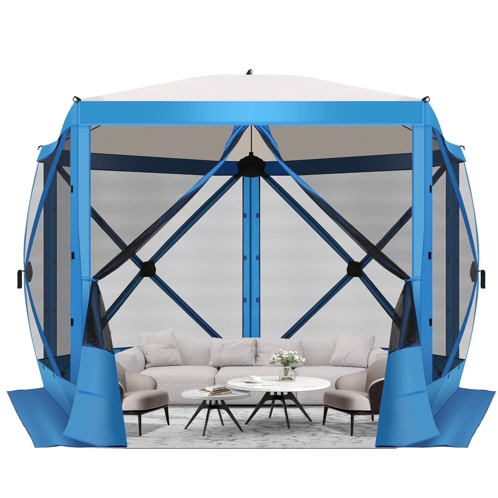 HOTEEL Pop Up Gazebo Screen House Tent for Camping with Mosquito Netting, Waterproof, UV Resistant, Portable Carry Bag, for Outdoor Camping, Lawn and Backyard