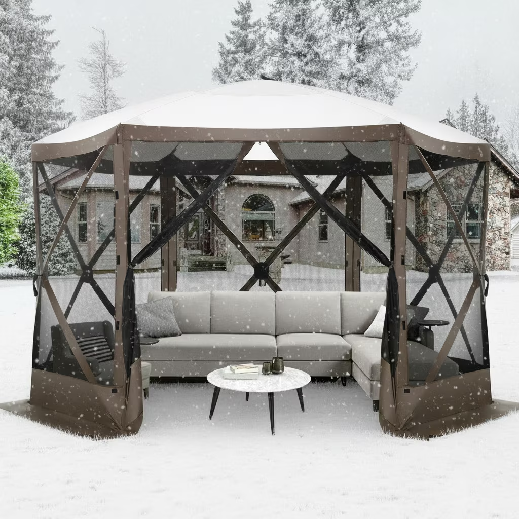 HOTEEL Pop Up Gazebo Screen House Tent for Camping with Mosquito Netting, Waterproof, UV Resistant, Portable Carry Bag, for Outdoor Camping, Lawn and Backyard