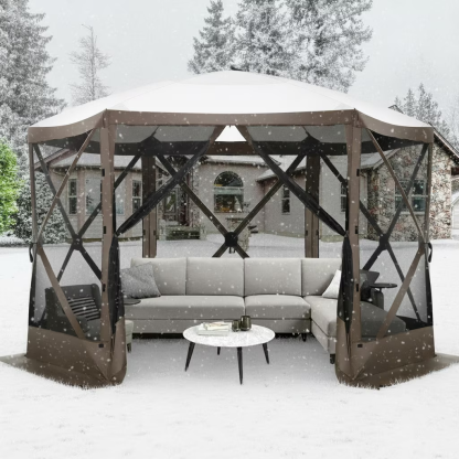 HOTEEL Pop Up Gazebo Screen House Tent for Camping with Mosquito Netting, Waterproof, UV Resistant, Portable Carry Bag, for Outdoor Camping, Lawn and Backyard