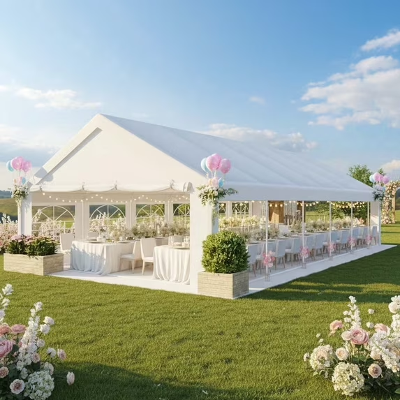 HOTEEL 13x26ft Heavy Duty Canopy Tent, Easy Up Commercial Outdoor Canopy Wedding Party Tent, Waterproof Outdoor Canopy Tents for Large Events, Wedding, Parties, White