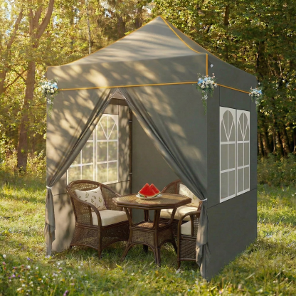 Hoteel 6.5x6.5ft Pop Up Canopy Tent, Heavy Duty Canopy Easy Set up All Weather Waterproof Outdoor Canopy Tent for Parties, Beach, Garden, Camping with Storage Bag, 3 Adjustable Heights, UPF50+