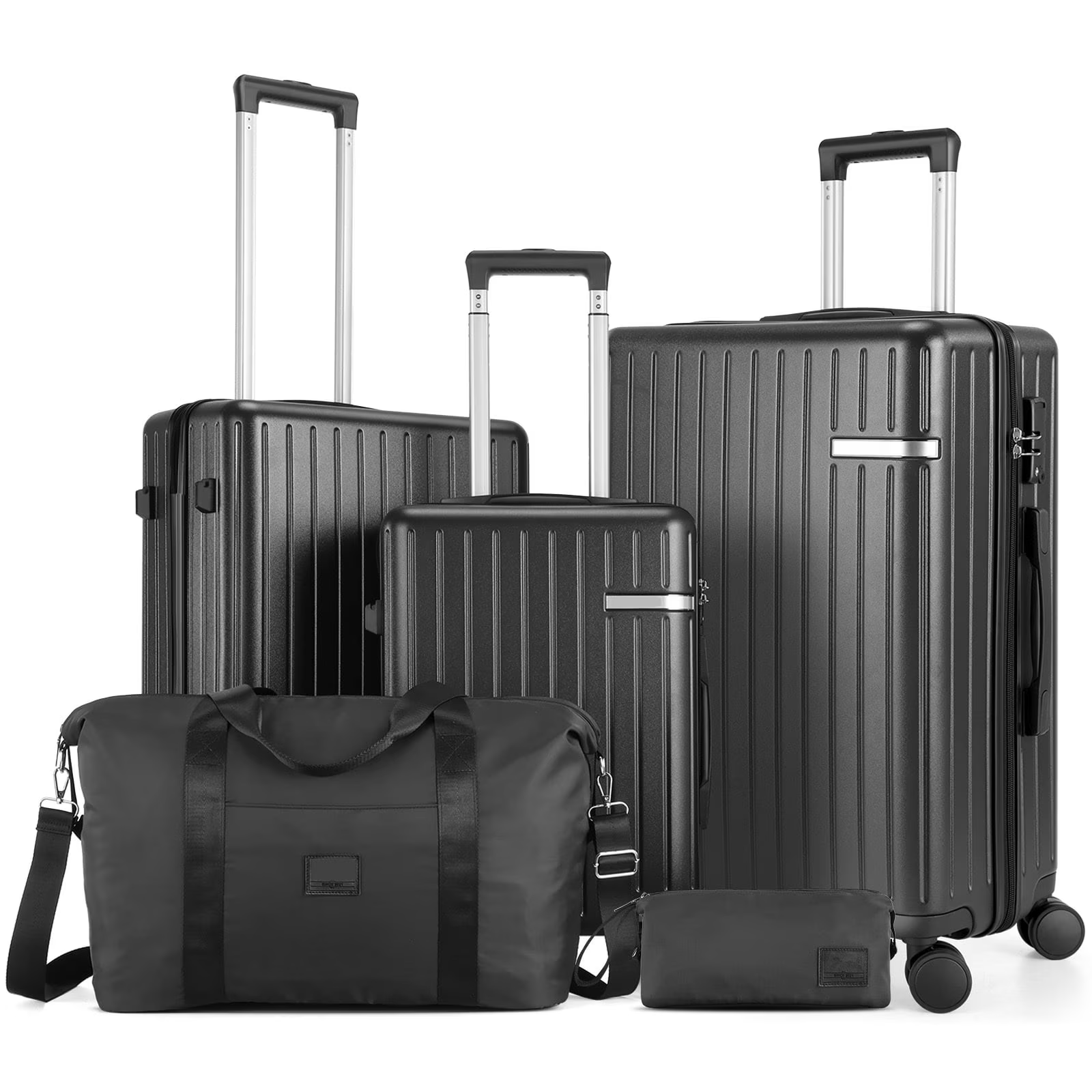 HOTEEL 5 Piece Hardshell Luggage Set,Expandable PC+ABS Durable Suitcase,Hardside Lightweight Suitcase with TSA Lock Spinner Wheels