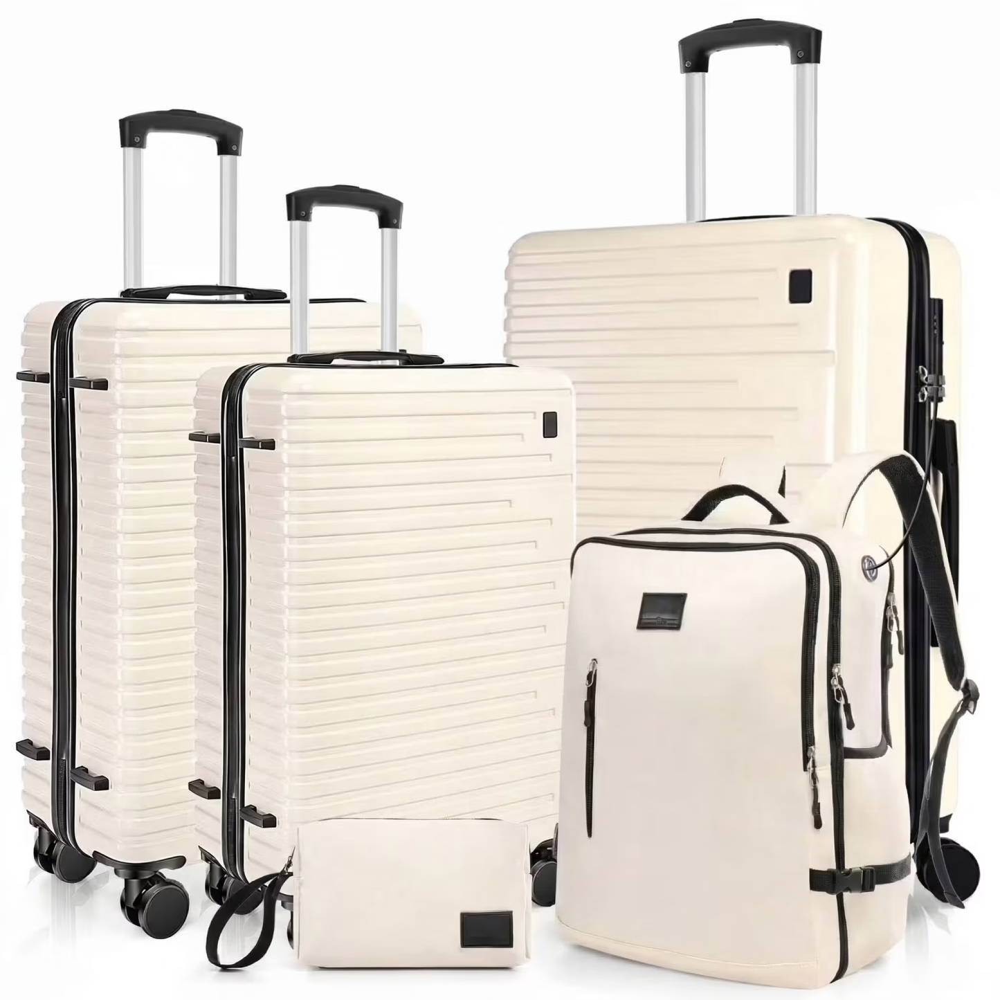 HOTEEL 5 Piece Hardshell Luggage Set,Expandable PC+ABS Durable Suitcase,Hardside Lightweight Suitcase with TSA Lock Spinner Wheels