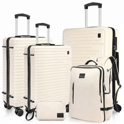 HOTEEL 5 Piece Hardshell Luggage Set,Expandable PC+ABS Durable Suitcase,Hardside Lightweight Suitcase with TSA Lock Spinner Wheels