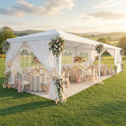 HOTEEL Party Tent 10x20 Canopy Tents for Parties with 6 Removable Sidewalls, Waterproof Outdoor Tent for Weddings and Events