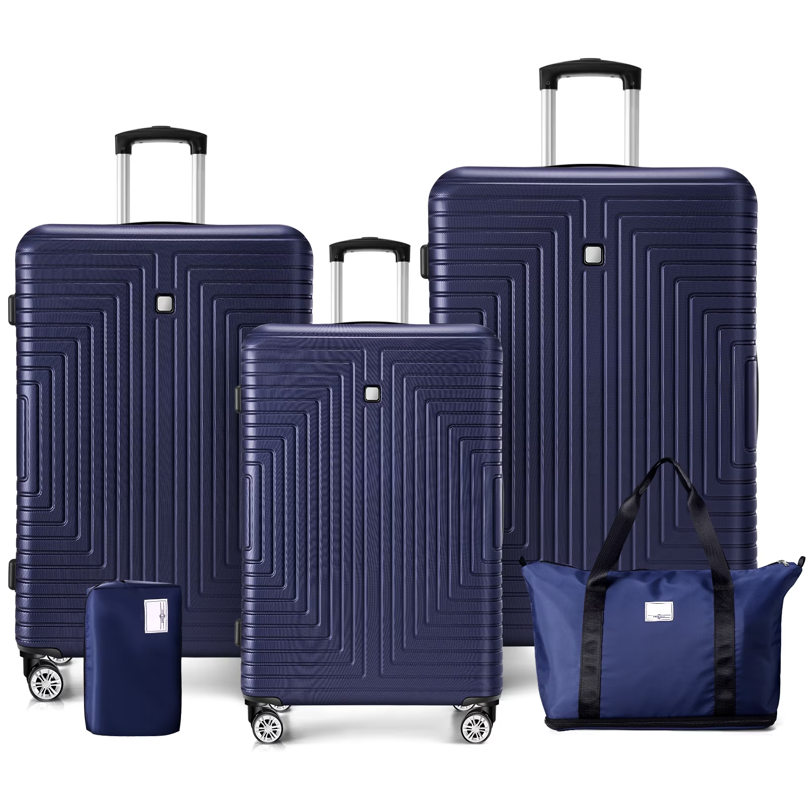HOTEEL 5 Piece Hardside Luggage Set, TSA Lock, Lightweight Travel Cases with 360°Spinner Wheels