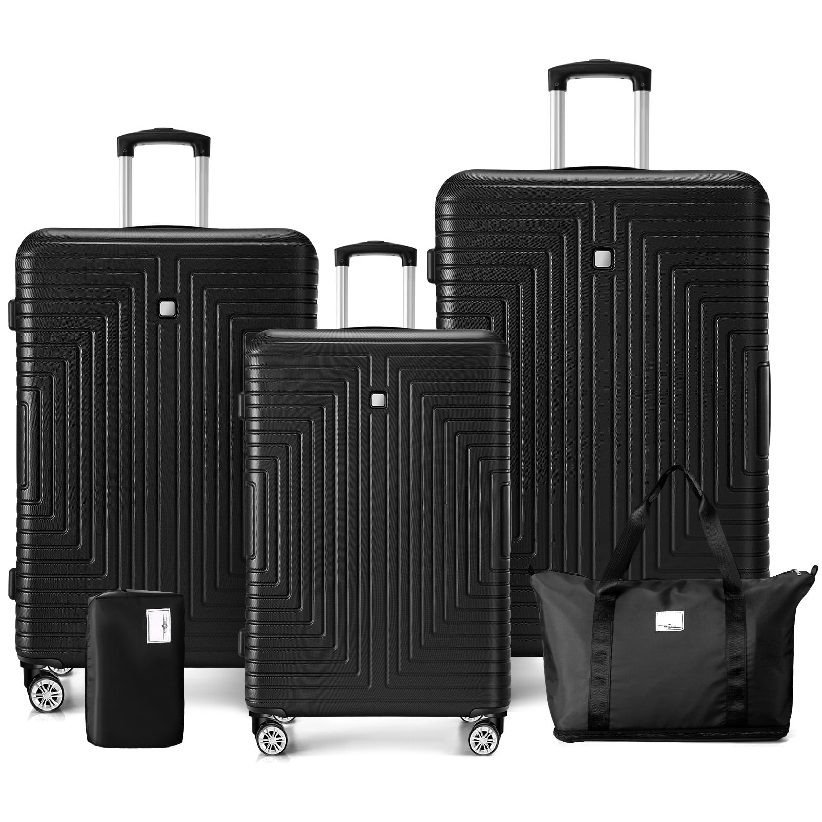 HOTEEL 5 Piece Hardside Luggage Set, TSA Lock, Lightweight Travel Cases with 360°Spinner Wheels