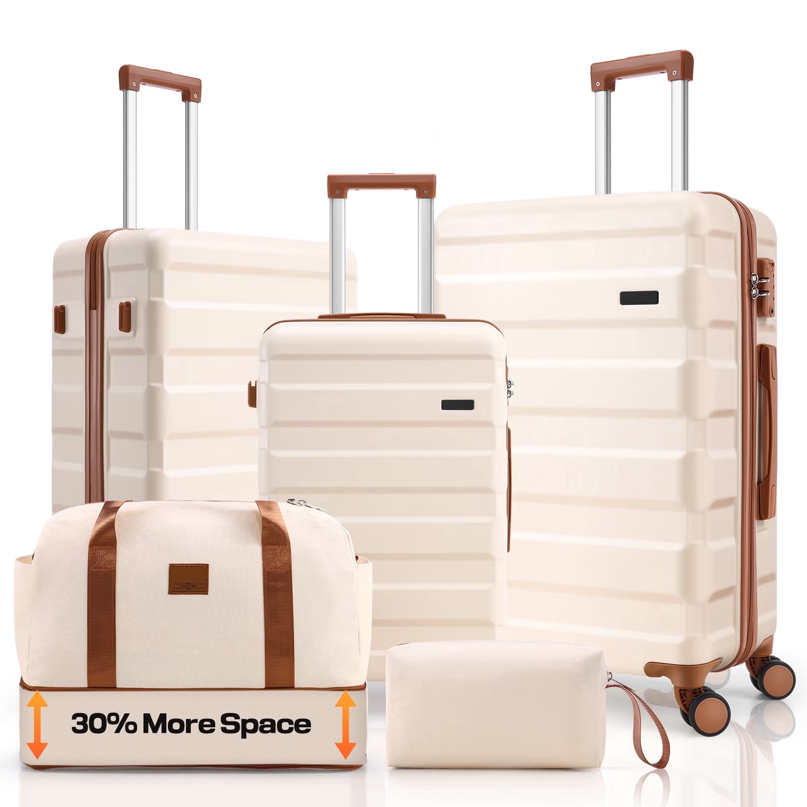 HOTEEL 5 Piece Hardside Luggage Set, TSA Lock, Lightweight Travel Cases with 360°Spinner Wheels
