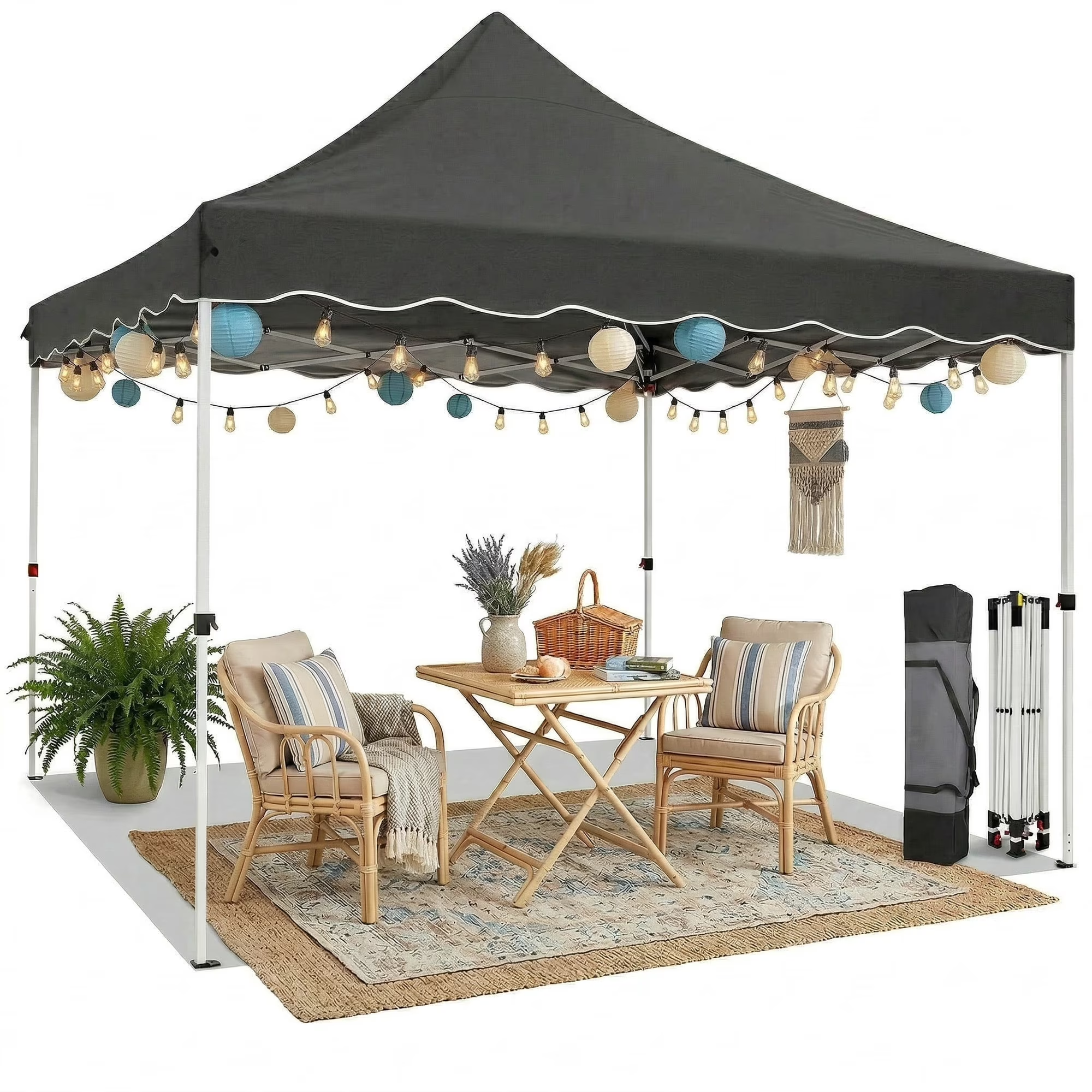HOTEEL 10'x20' Pop Up Canopy Tent,Outdoor Canopy with Wheeled Bag,for Parties,Wedding,Backyard,Camping