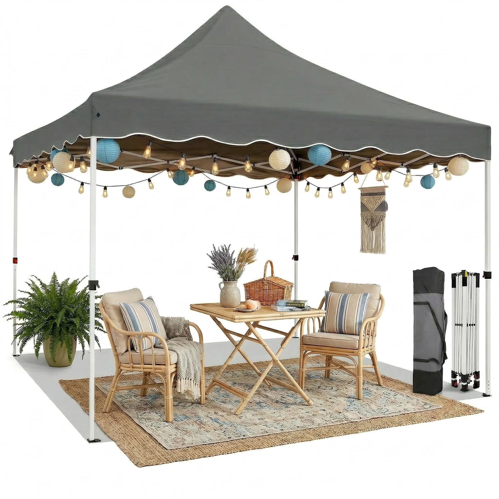 HOTEEL 10'x20' Pop Up Canopy Tent,Outdoor Canopy with Wheeled Bag,for Parties,Wedding,Backyard,Camping