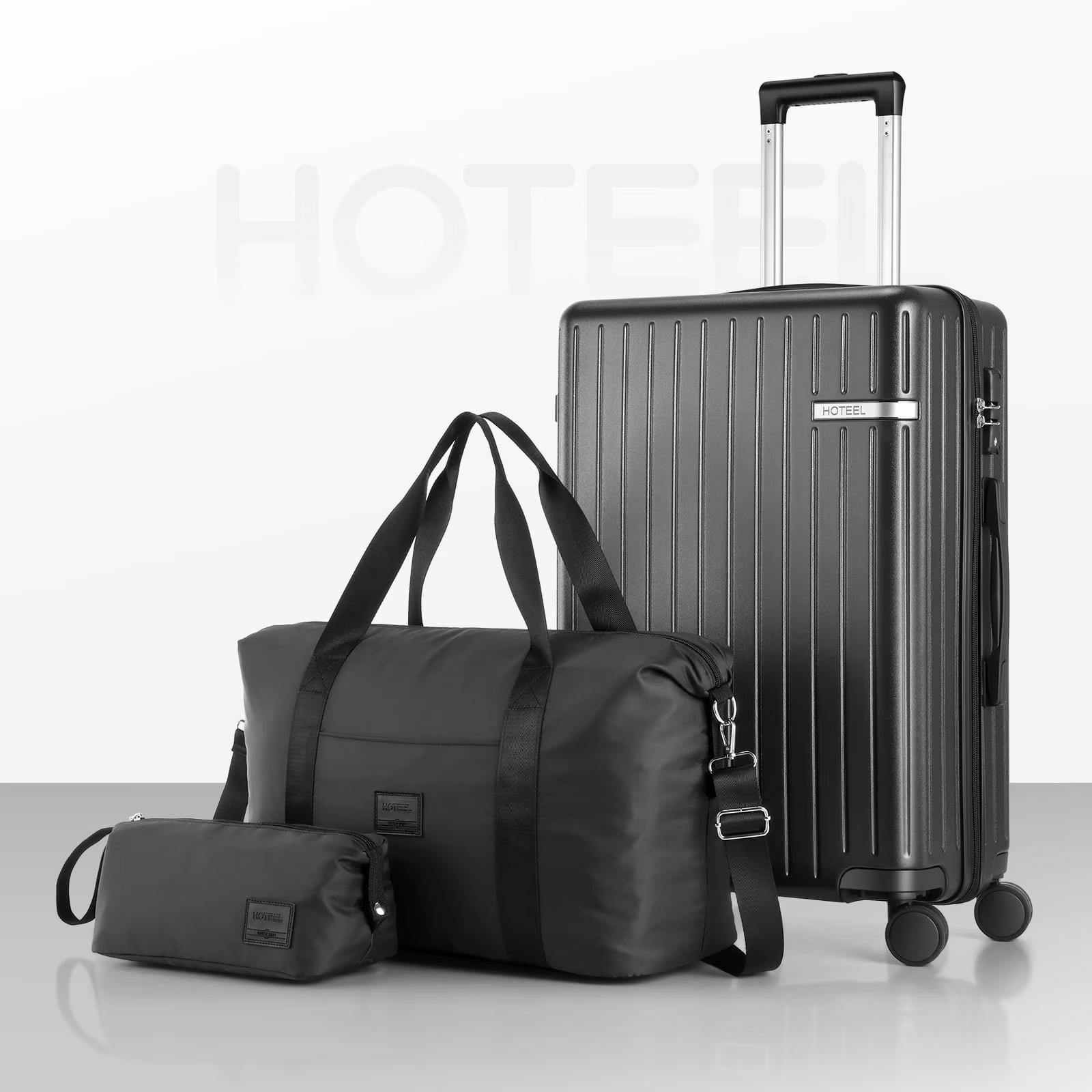 OTEEL 20in Luggage Sets 3 Piece, PC Hardshell Suitcase with Spinner Wheels TSA Lock, Lightweight Travel Carry on Luggages with Luggage Bag&Toiletry Bag for Women and Men