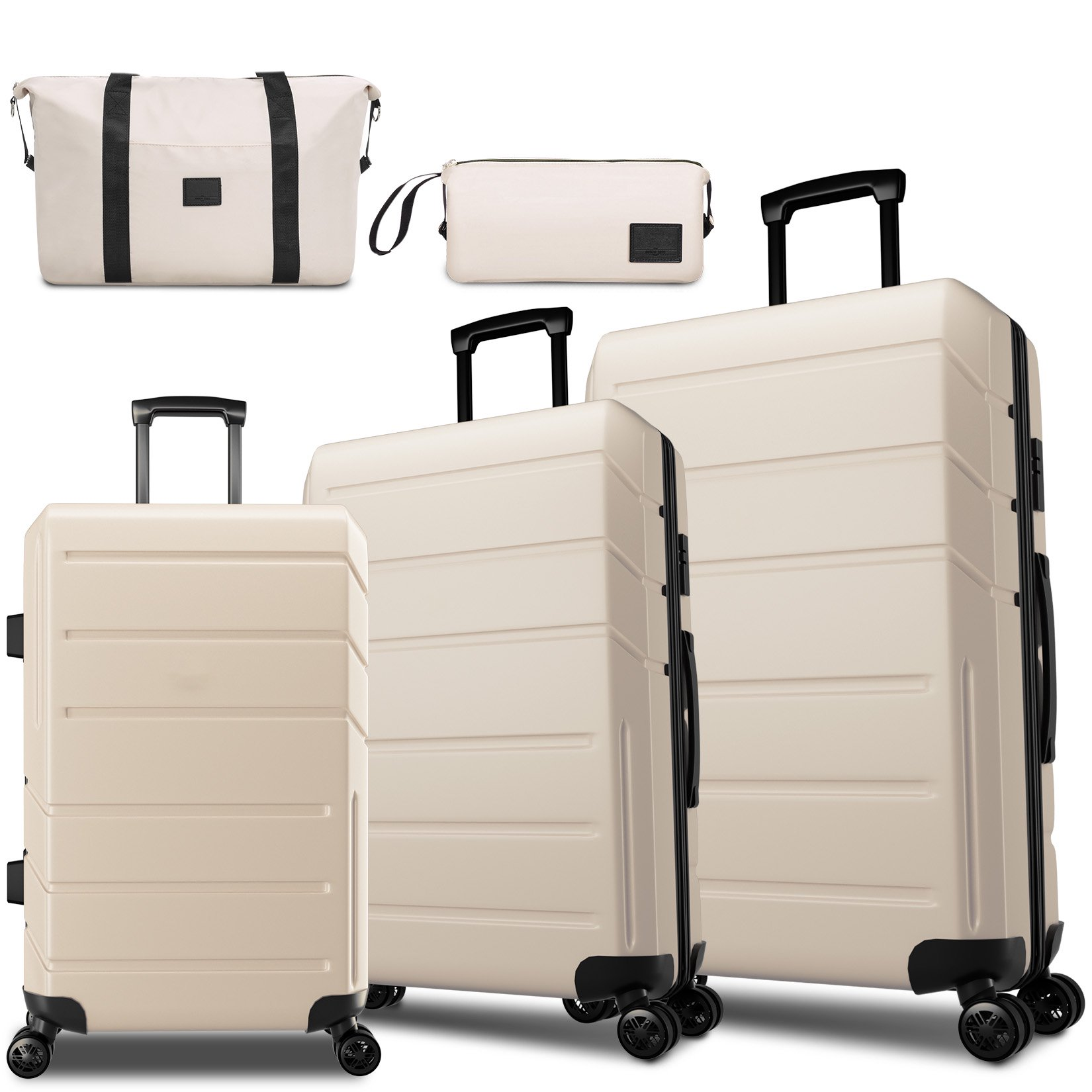 HOTEEL 5 Piece Luggage Sets,Expandable ABS+PC Hardshell Suitcase Set with TSA Lock,Lightweight Carry on Suitcases for Men Women