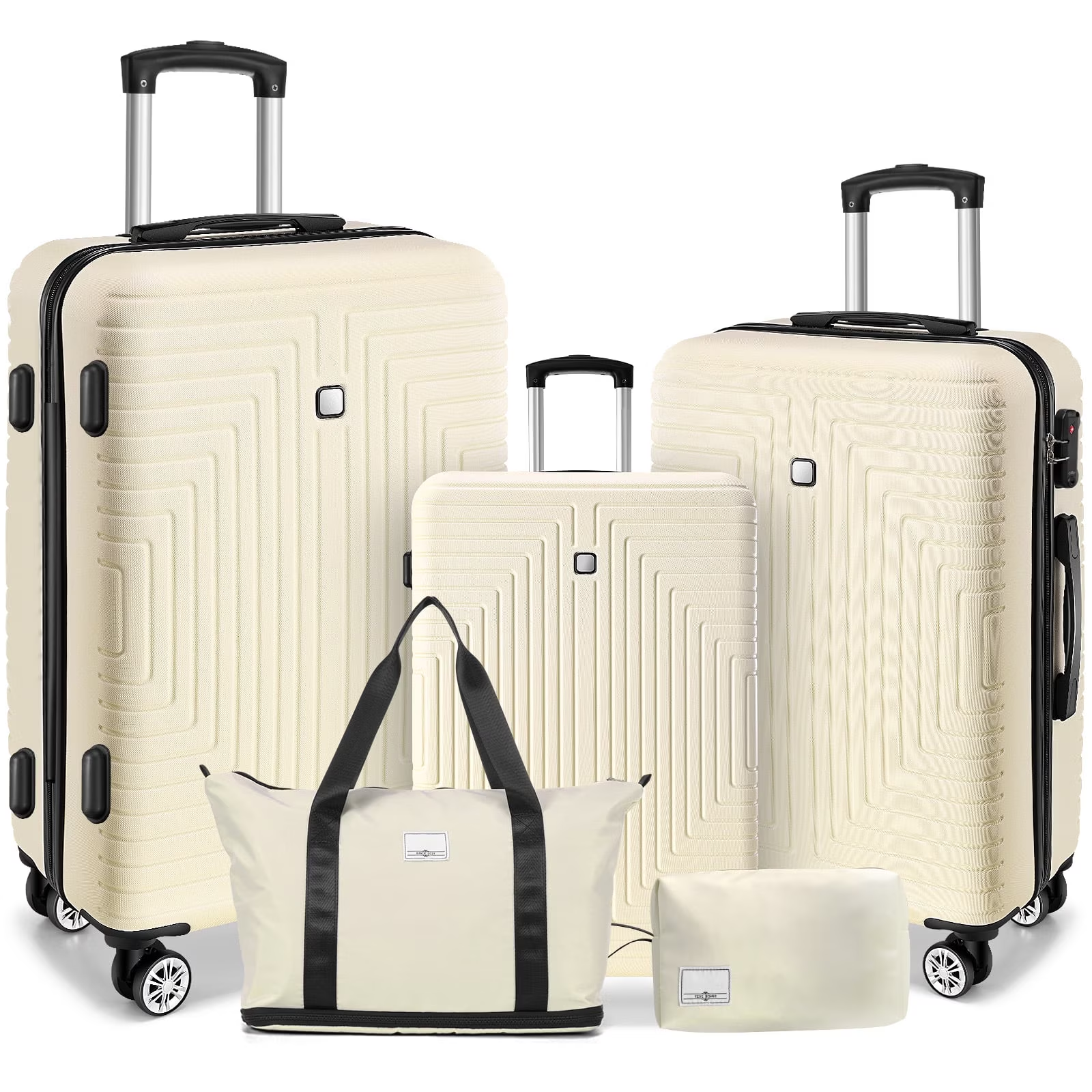 HOTEEL 3 Piece Hardside Luggage Set, TSA Lock, Lightweight Travel Cases with 360°Spinner Wheels