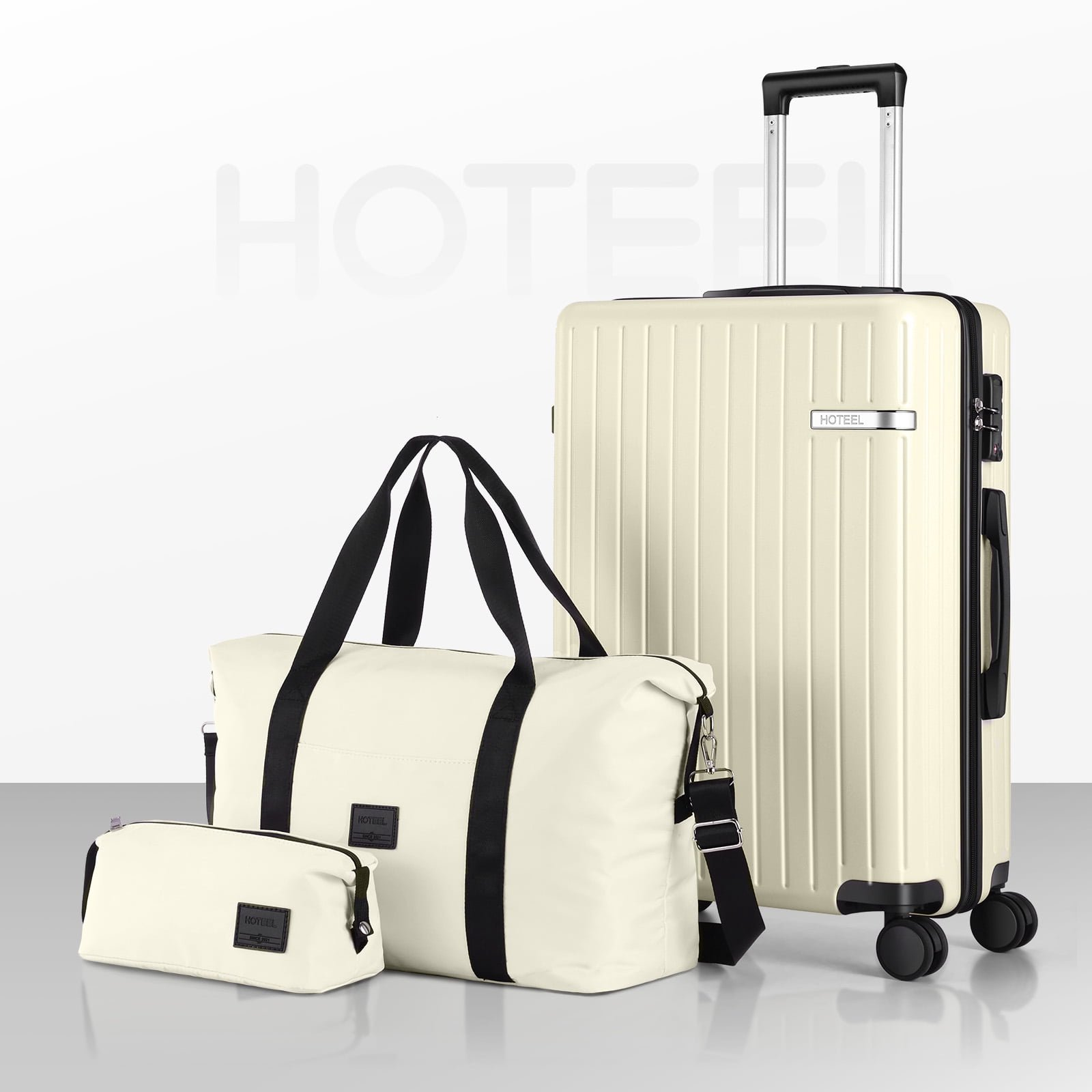 HOTEEL 3 Piece Hardside Luggage Set, TSA Lock, Lightweight Travel Cases with 360°Spinner Wheels