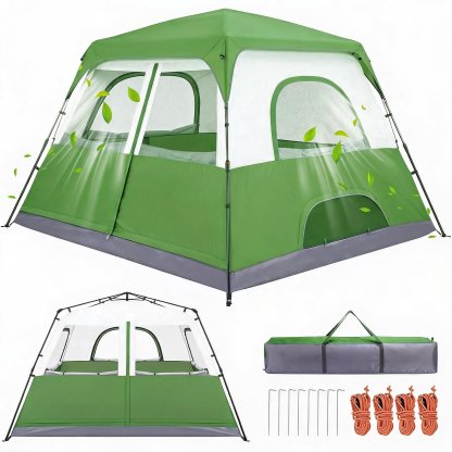 HOTEEL 6-8 Person Camping Tent, Easy Setup Waterproof Windproof Backpacking Tent with Removable Rainfly, Lightweight Portable Outdoor Family Tents for Camping, Travel, Fishing, Hiking