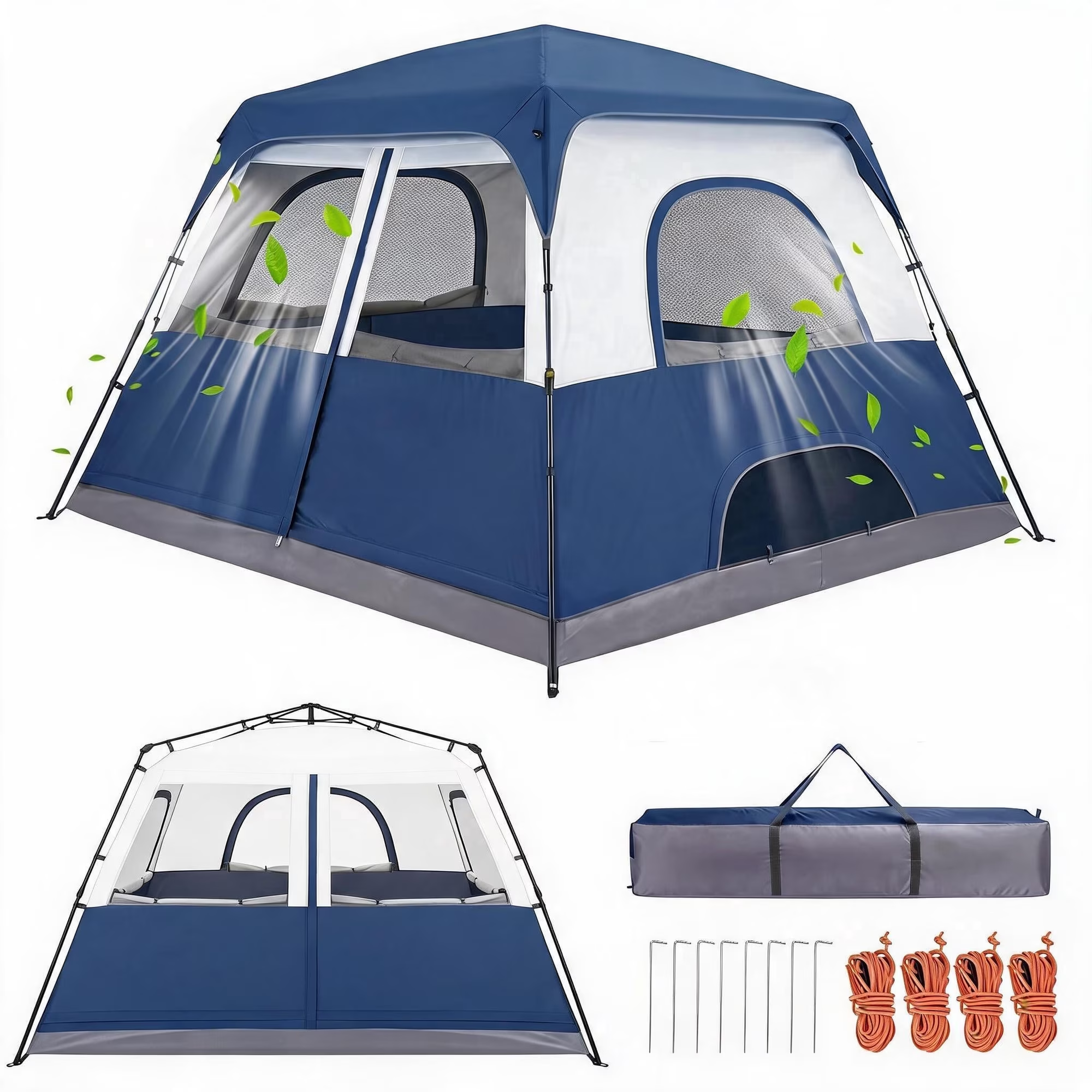 HOTEEL 6-8 Person Camping Tent, Easy Setup Waterproof Windproof Backpacking Tent with Removable Rainfly, Lightweight Portable Outdoor Family Tents for Camping, Travel, Fishing, Hiking