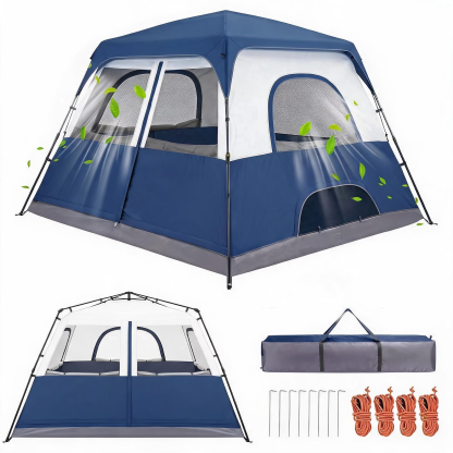 HOTEEL 6-8 Person Camping Tent, Easy Setup Waterproof Windproof Backpacking Tent with Removable Rainfly, Lightweight Portable Outdoor Family Tents for Camping, Travel, Fishing, Hiking