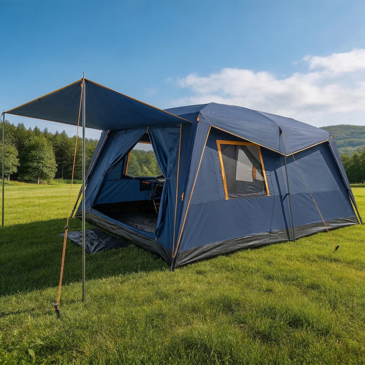 HOTEEL 6-8 Person Camping Tent, Easy Setup Waterproof Windproof Backpacking Tent with Removable Rainfly, Lightweight Portable Outdoor Family Tents for Camping, Travel, Fishing, Hiking