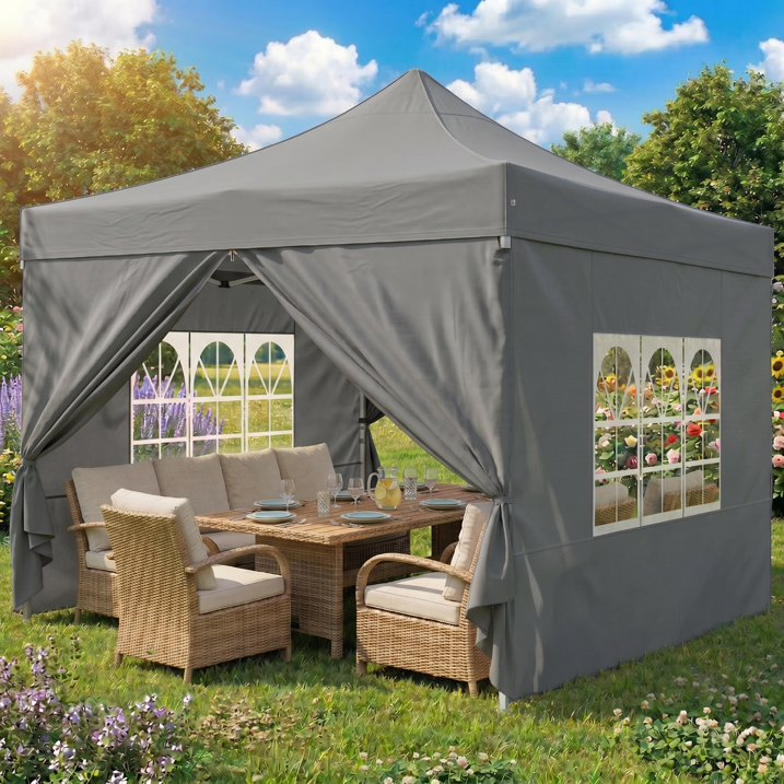 HOTEEL 10x20 Heavy Duty Canopy Tent with 6 Removable Sidewalls,Pop up Outdoor Commercial Party Wedding Tent with Roller Bag,Waterproof & UV 50+