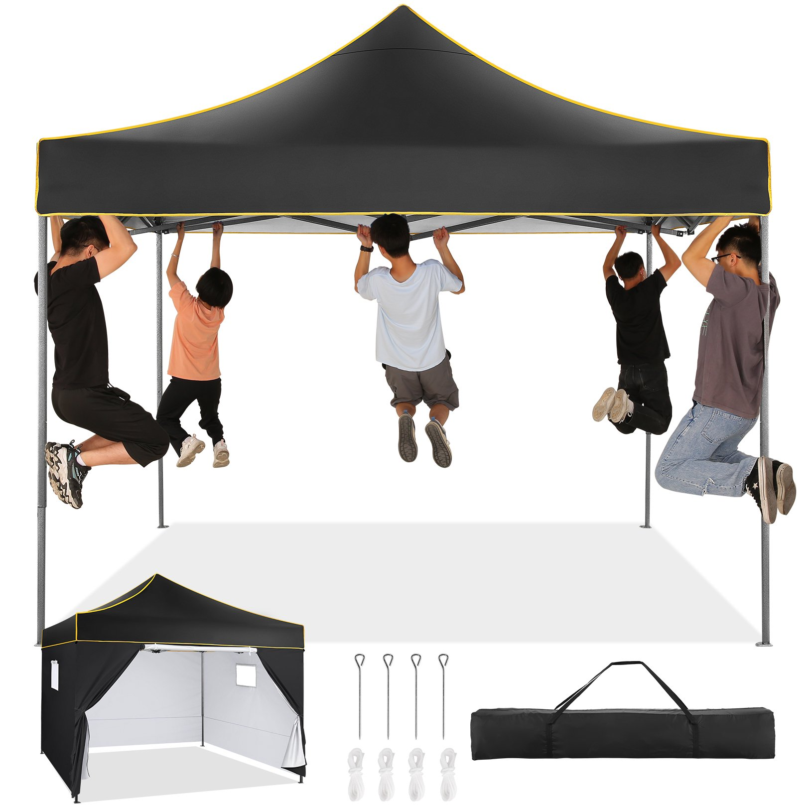 HOTEEL 10x10 Pop up Canopy Tent,Outdoor Tent with Mesh Window,Instant Tents for Party,Camping,Commercial,Waterproof Gazebo with 4 Removable Sidewalls