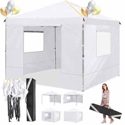 HOTEEL 10x10 Pop up Canopy with Sidewalls,Waterproof Tent for Parties Wedding Event,Instant Outdoor Gazebos with Carry Bag,Stakes,Ropes & Sandbags
