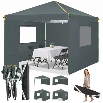 HOTEEL 10x10 Canopy Tent with 4 Netting Sidewalls,Pop up Gazebo Tents,Outdoor Party Tents with Carry Bag