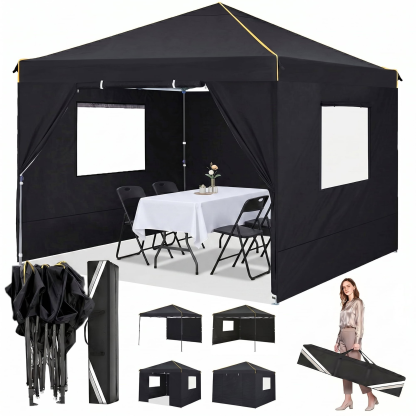HOTEEL 10x10 Canopy Tent with 4 Netting Sidewalls,Pop up Gazebo Tents,Outdoor Party Tents with Carry Bag