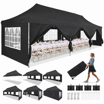 HOTEEL Canopy 10'x20' Pop Up Canopy Tent Heavy Duty Waterproof Adjustable Commercial Instant Canopy Outdoor Party Canopy Parties,Wedding,Outside Patio,Event,Portable Car Canopy