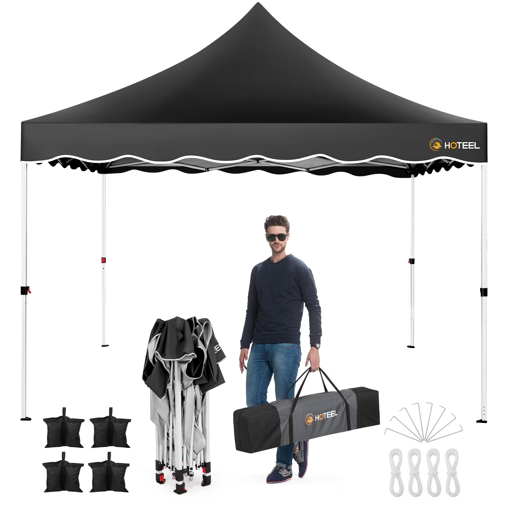 HOTEEL 10'x20' Pop Up Canopy Tent,Outdoor Canopy with Wheeled Bag,for Parties,Wedding,Backyard,Camping