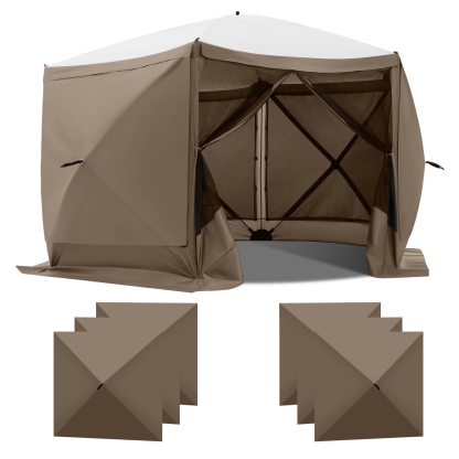 HOTEEL Pop Up Gazebo Screen House Tent for Camping with Mosquito Netting, Waterproof, UV Resistant, Portable Carry Bag, for Outdoor Camping, Lawn and Backyard